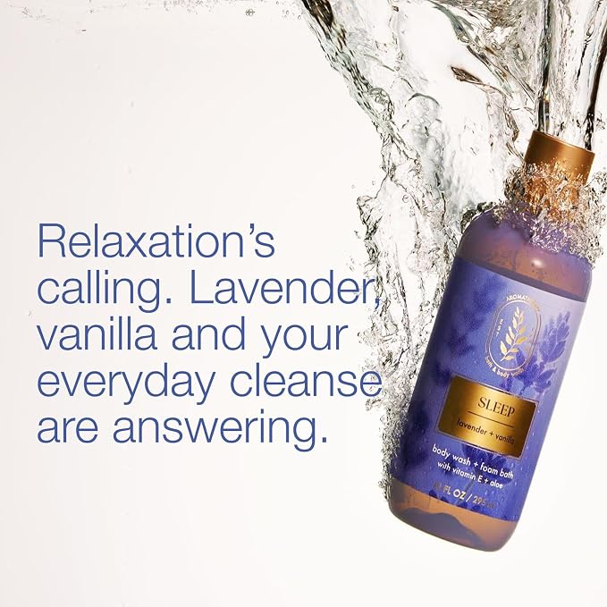 Bath & Body Works Lavender Vanilla Body Wash & Foam Bath, Aromatherapy Cleanser - Image 2