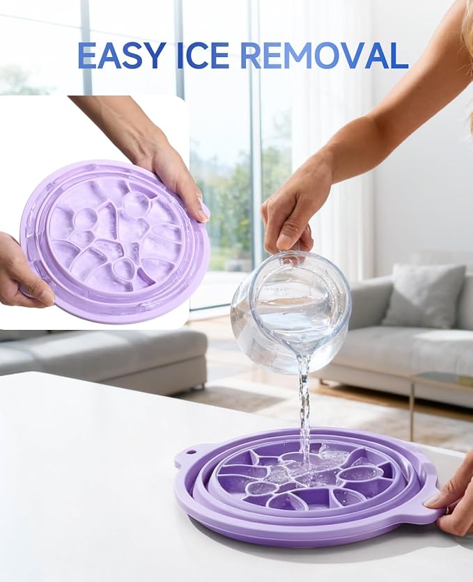 Face Bowl for Ice with Built-in Ice Tray, Collapsible Silicone Facial Ice Bath - Image 7