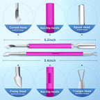 2PCS Metal Rose Pink Cuticle Pusher and Cutter Remover Salon Quality Stainless - Image 2