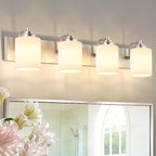 SOLFART Brushed Nickel Bathroom Vanity Light Vintage 4 Light Wall Light by SOLFART
