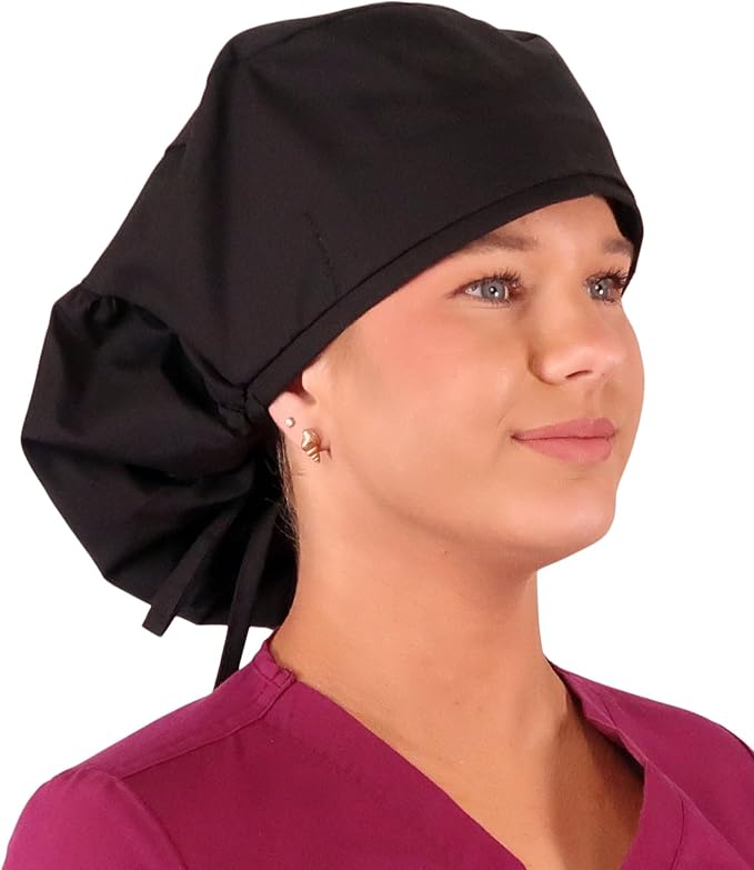 Sparkling EARTH Big Hair Ponytail Classic Surgical Style Scrub Working Cap - Image 4