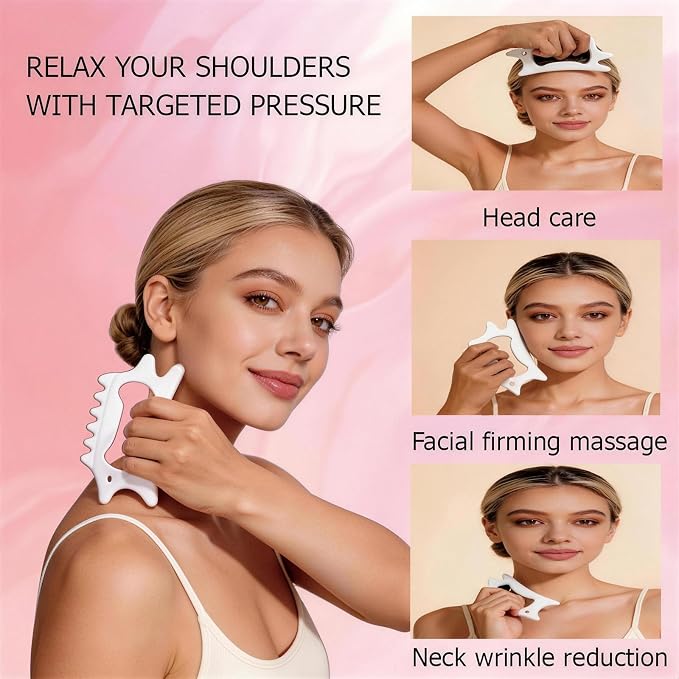 Ceramic Gua Sha Facial Tools Lymphatic Drainage Massager Body Guasha Tool - Image 3