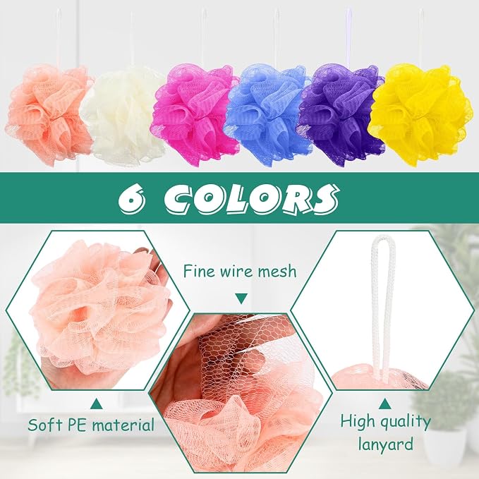 Siifert 50 Pieces Bath Sponge Shower Loofahs Bulk Bath Luffas Exfoliating Body - Image 3
