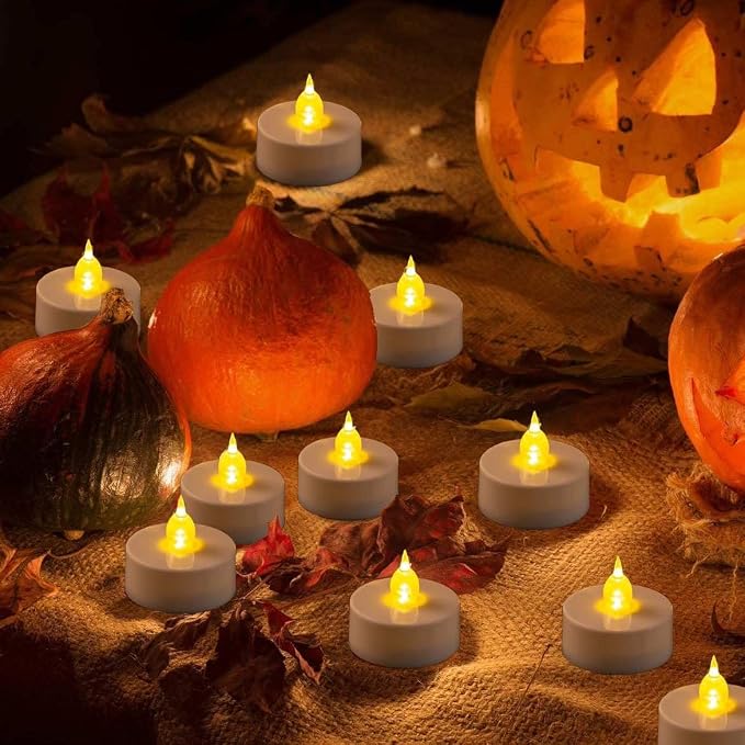 JUNPEI 50Pack Battery Tea Lights Candles- LED Tea Lights Realistic Bright - Image 6