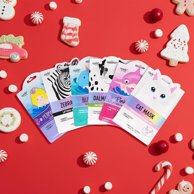 Epielle Character Face Mask Wave & Wild 6 Pack, Fun & Effective Korean Skin Care - Image 8