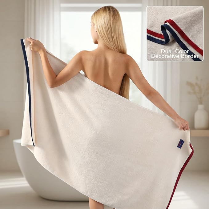 REDKISS 6 Piece Luxury Bath Towel Set, 2 Bath Towels, 2 Hand Towels, 2 - Image 4