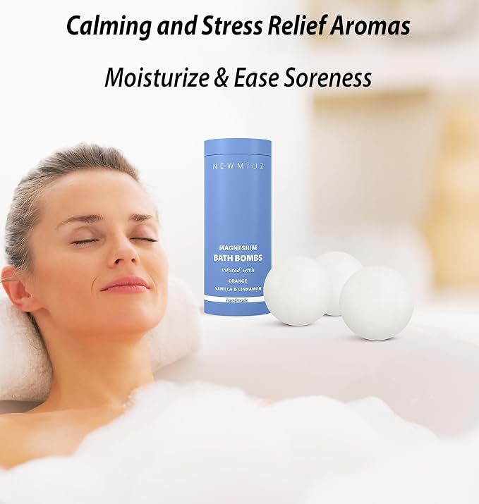 Magnesium Bath Bombs Post Workout Recovery Sore Muscles Tension Epsom Salt - Image 2