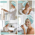 SINLAND Microfiber Hair Drying Cap Hair Towel Turban Twist - Image 8