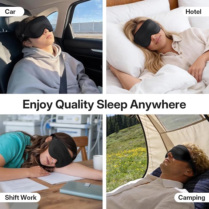 LitBear Long Lash Sleep Mask for Women Men Side Sleeper, 3D Contoured Light - Image 7