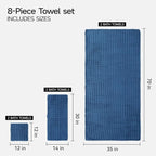 REDKISS 8-Piece Soft Bath Towel Sets, Extra Large 2 Bath Sheet, 2 Hand Towel - Image 3