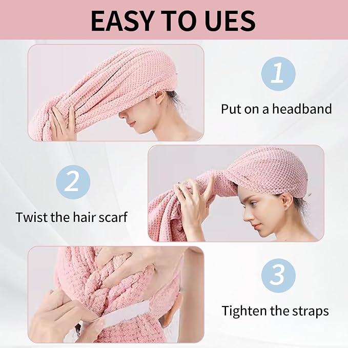 2 PCS Extra Large Hair Towel Wrap - Image 5