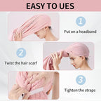 2 PCS Extra Large Hair Towel Wrap - Image 5