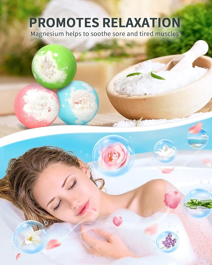Light Up Bath Bombs with Surprise Inside, 4.23 oz XL Natural Gift Set 6 with - Image 5