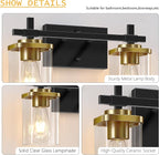2-Lights Black and Gold Bathroom Light Over Mirror - Image 5