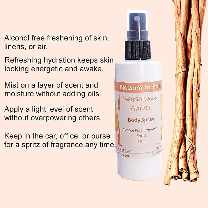 Blossom to Bath Sandalwood Amber Body Spray - Image 3