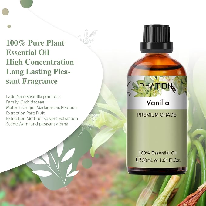 Vanilla Essential Oil, 1.01Fl.Oz PHATOIL Pure Essential Oil Singles - Image 2