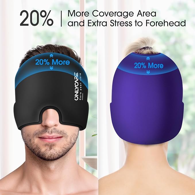 ONLYCARE Migraine Relief Cap, Soothing Migraine Mask, Upgraded Odorless Gel Ice - Image 5
