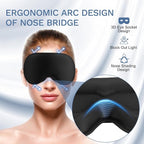 FlyCoco 99% Fully Block Out Light Eye Sleep Mask, 3D Deep Contoured Eyes Cover - Image 4
