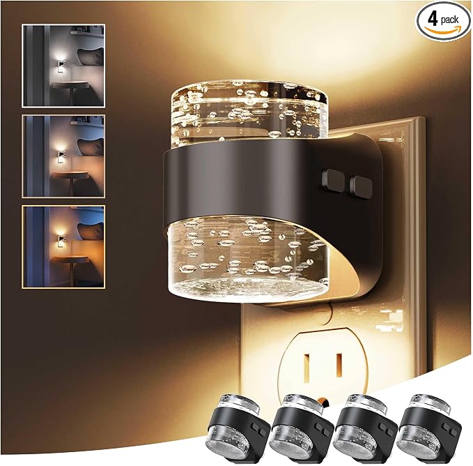 L LOHAS LED Night Light, Bubble Night Lights Plug into Wall, 4 Pack by LLOHASLED