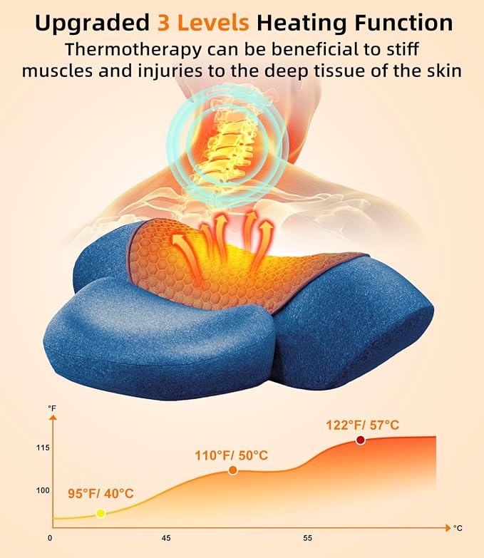 Upalled Neck Cervical Pillows, Rechargeable Neck Massager Cervical Pillows Neck - Image 2