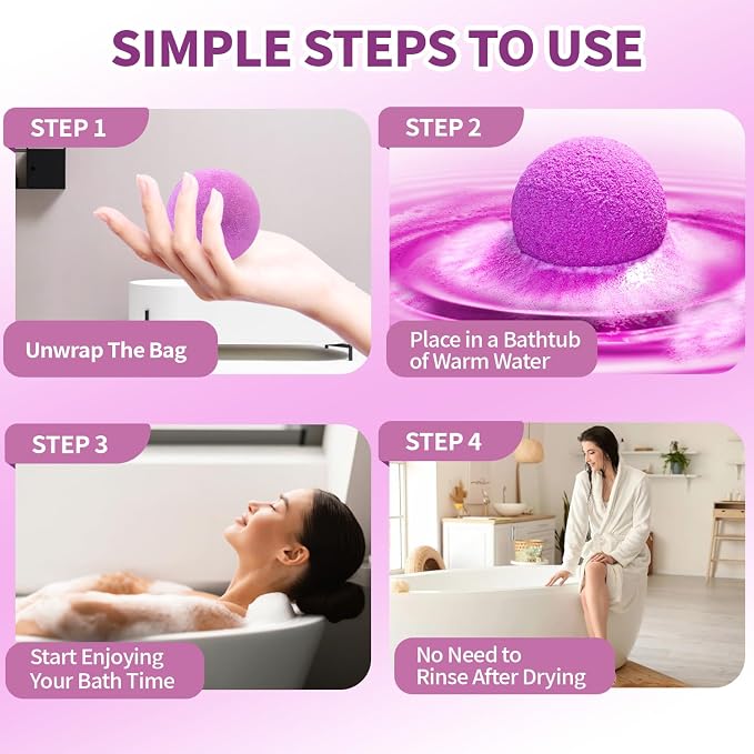 Bath Bombs for Women & Men, Basket Set for Mothers Day Gifts for Mom, Spa - Image 5