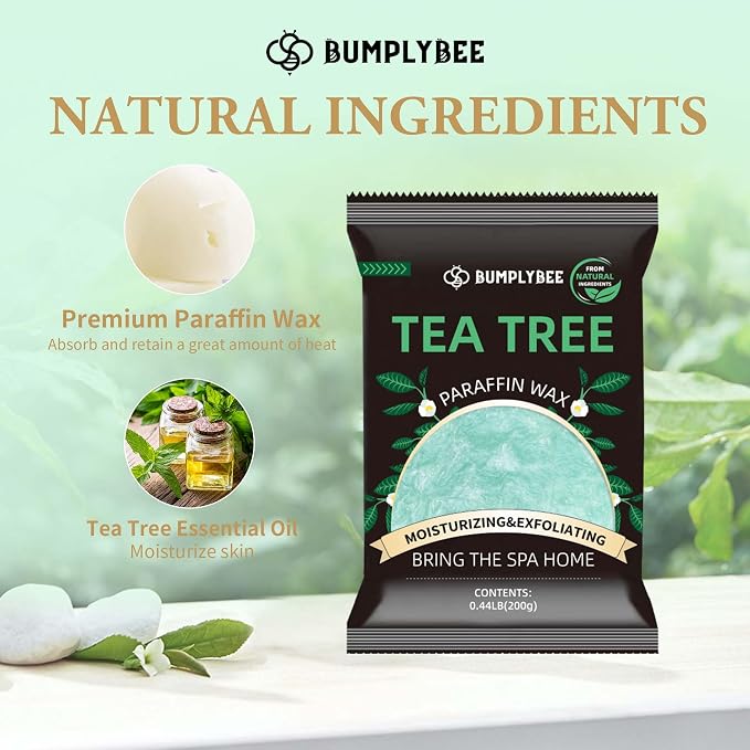 BUMPLYBEE Paraffin Wax for Hand and Feet, 10 Pack Tea Tree Paraffin Wax Refills - Image 2
