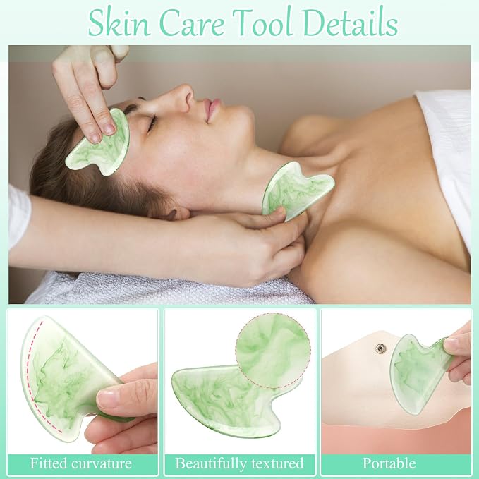 Sherr 24 Pcs Gua Sha Facial Tool Resin Gua Sha Massage Tool Heart Shaped Gua - Image 3