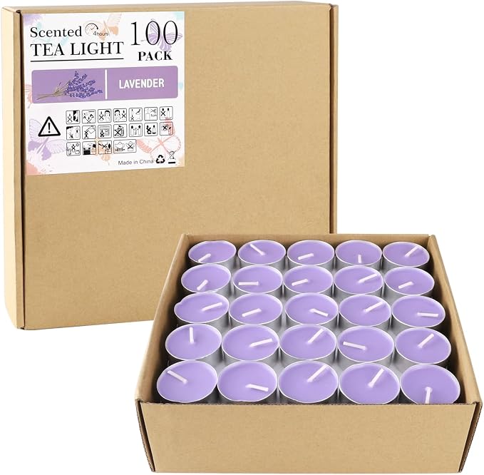 Purple Lavender Scented Tealight Candles - Image 2