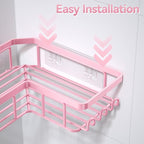 YASONIC Corner Adhesive Shower Caddy, - Image 6