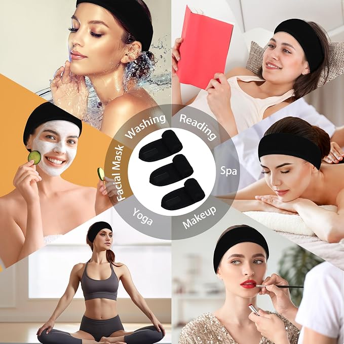 3 Pack Facial Spa Headband for Women - Image 4
