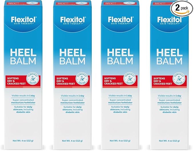 Flexitol Heel Balm Four Pack, Cracked Heel Cream & Foot Balm, Intensive by Flexitol