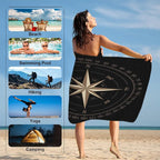 Compass Rose Beach Towel Oversized Quick Dry Beach Blanket Microfiber Sand Free - Image 5