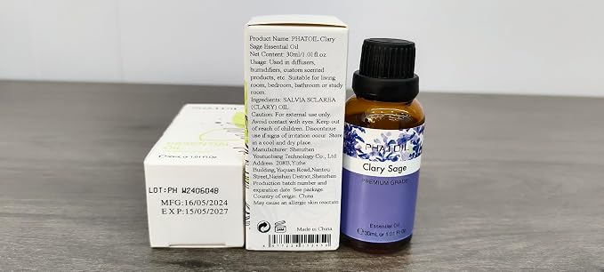 Clary Sage Essential Oil, 1.01Fl.Oz PHATOIL Pure Essential Oil Singles - Image 8