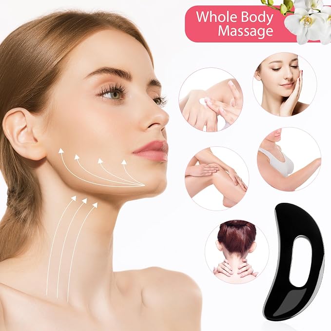 Treela 5 Pcs Gua Sha Facial Tools Set and 1 Pcs Body Gua Sha Massage Tool - Image 3