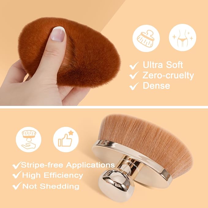 Extra Large Body Makeup Brush for Self Tanner – 115mm Wide Oval Kabuki Body - Image 4