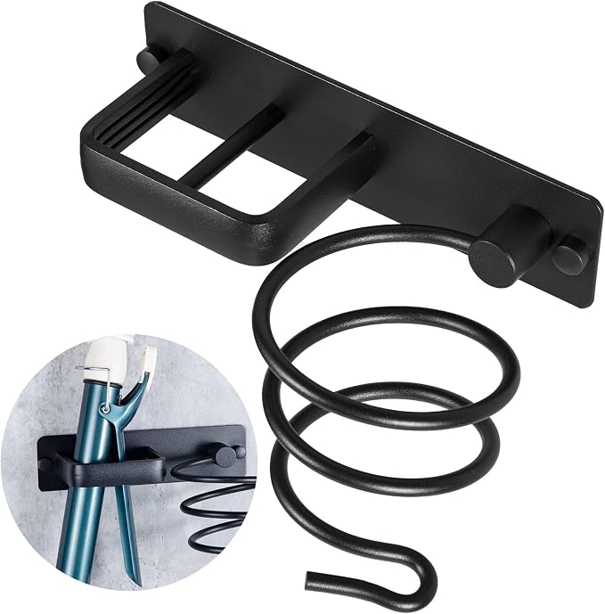 YUET Hair Dryer Holder Hairdryer Station Wall Mounted Shelf Bracket - Image 6
