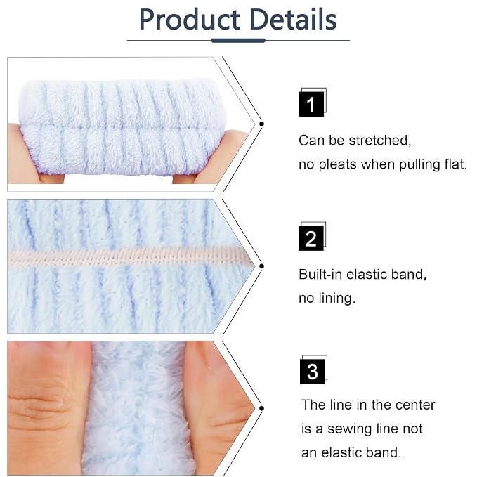 VELSCRUN Spa Headband, Makeup Face Wash Skincare Headbands, Stuff - Image 8
