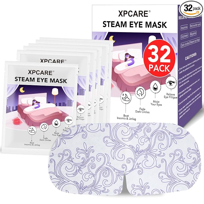 XPCARE 32 Pack Steam Eye Masks for Dry Eyes, SPA Warm Sleep Eye Mask, by XPCARE
