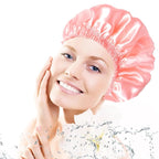 Shower Caps for Women, Double Layers Shower Cap Reusable Waterproof, Bathing - Image 7
