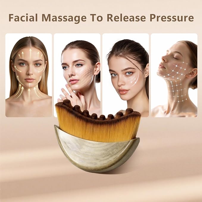 Lymphatic Contour Face Brush, Manual Lymphatic Drainage Massage Brush - Image 5