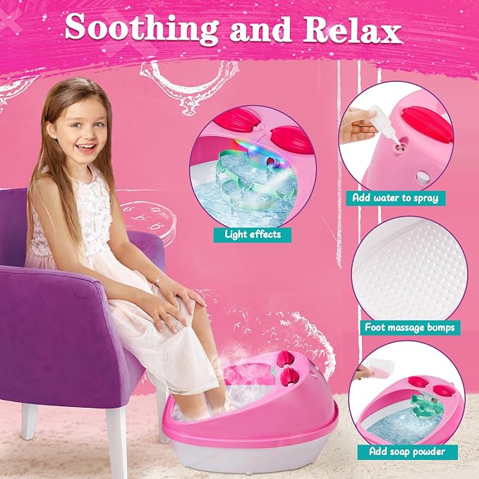 Kids Foot Spa & Nail Kit Set, Kids Spa Day Kit - Image 2