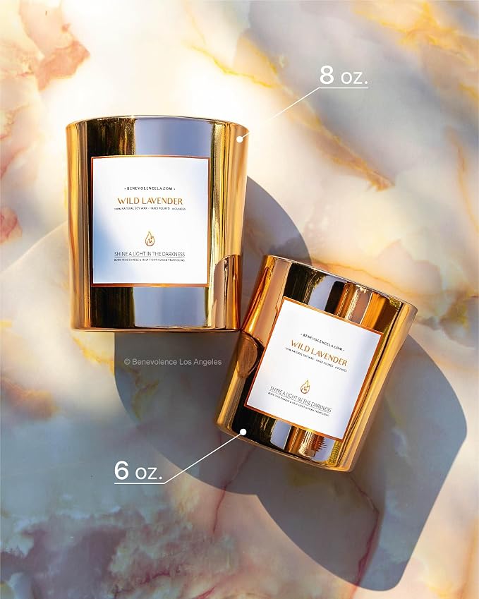 Benevolence LA Wild Lavender Wood Wick Candle | Soy Christmas Scented Candles - Image 4