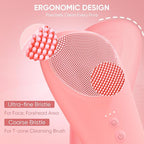 Silicone Face Scrubber Blackhead Scraper Rechargeable 2-in-1 Facial Cleansing - Image 8