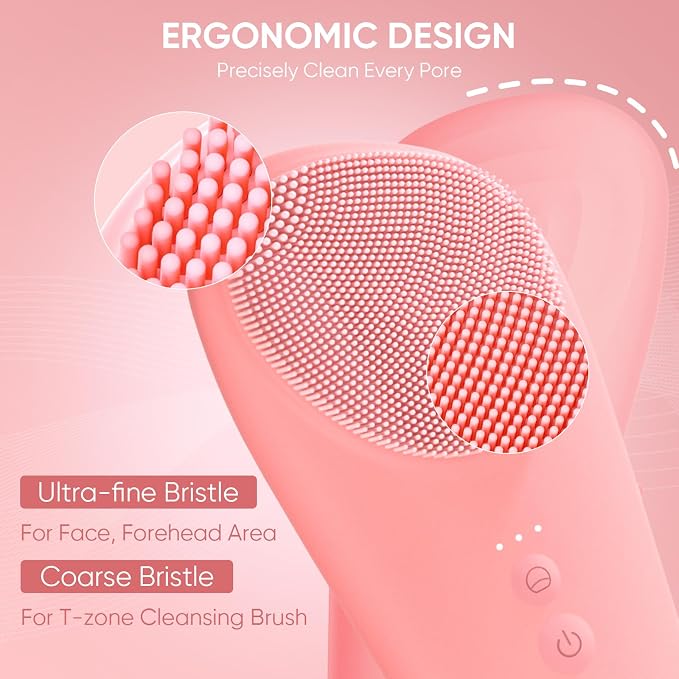 Silicone Face Scrubber Blackhead Scraper Rechargeable 2-in-1 Facial Cleansing - Image 8