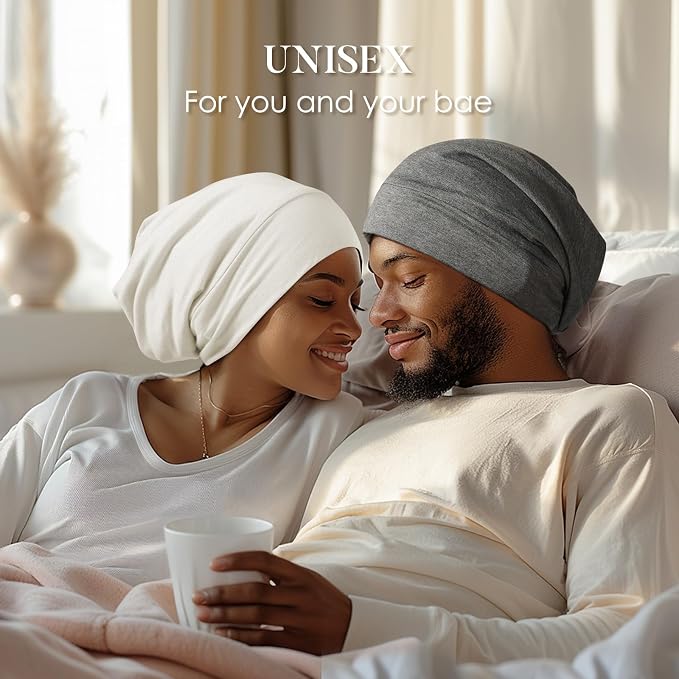 LULUSILK Mulberry Silk Lined Sleep Cap, No More Frizzy Tangled Hair, Stay On - Image 6