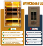 2 Person Infrared Sauna, Low EMF Far Infrared Sauna Hemlock Wooden Sauna - Image 5