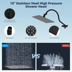 Hibbent All Metal High Pressure Rainfall 10'' Shower Head, CUPC Certified - Image 4