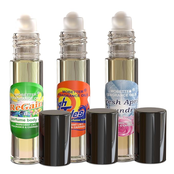 MOBETTER FRAGRANCE OILS Laundry Day Body Oil Perfume Set, High Tides, & Fresh - Image 2