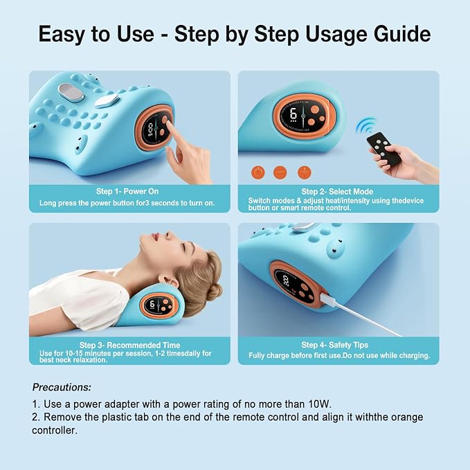 2026 New Upgrade Neck Massager, 3-in-1 Heat, Pulse & Vibration Modes, Ergonomic - Image 6