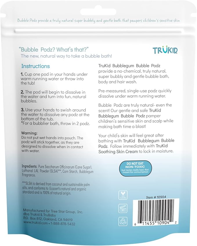 TruKid Bubble Podz Bubble Bath for Kids, & Babies, Tear Free Gentle & - Image 9